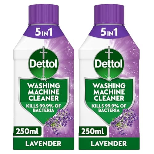 Image of Dettol, Washing Machine Cleaner, Lavender, 500ml (250ml x 2pck) Antibacterial, Removes Bacteria, Odours, Limescale and Hidden Dirt, Lasting Freshness, Kills 99.9 Percent of Bacteria