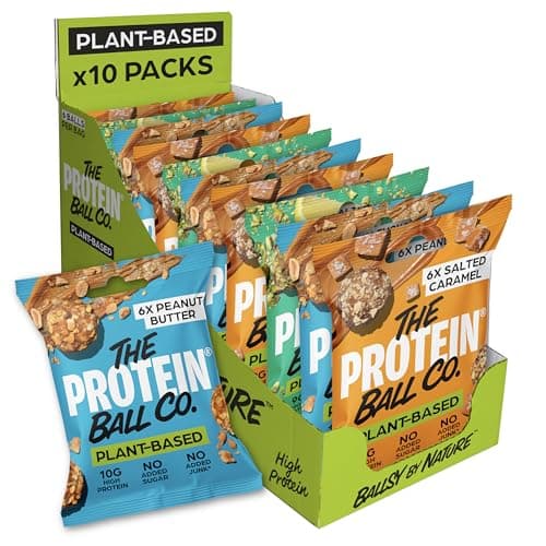 Image of The Protein Ball Co Plant Protein Bundle Protein Balls - Healthy Snacks Variety Box, Gluten-Free - No Added Sugar, Box of 10 Bags