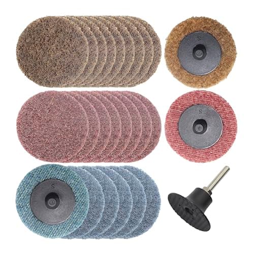 Image of Merryland Surface Conditioning Disc 50mm for Die Grinder, 50 mm Mixed Quick Change Disc 25 Pack With 6.35mm Shank, Sanding Disc Nylon Non-Woven Disc Paint Rust Metal Steel Iron Universal, DGTAA27C4