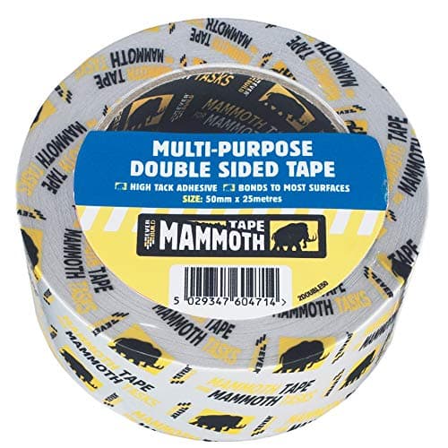 Image of Everbuild Mammoth Multi Purpose Double Sided Tape – High Tack – Multi-Purpose – Clear – 50mm x 25m Roll