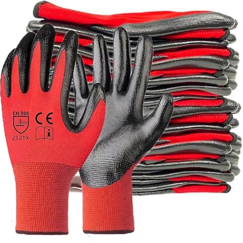 Image of GAVOROHANS 6 Pairs Work Gloves Gardening Gloves for Men&Women, Breathable Rubber Coated Secure Fit & Anti-Slip Grip