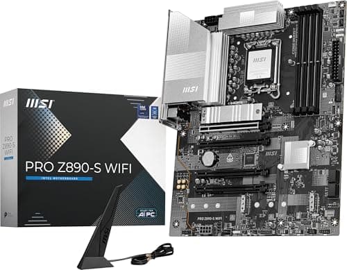 Image of MSI PRO Z890-S WiFi ProSeries Motherboard (Support Core Ultra Series 2 Intel Processors, LGA 1851, DDR5, PCIe 5.0, M.2, SATA, 2.5Gbps LAN, USB Type-C, Wi-Fi 7, Bluetooth 5.4, Thunderbolt 4, ATX)