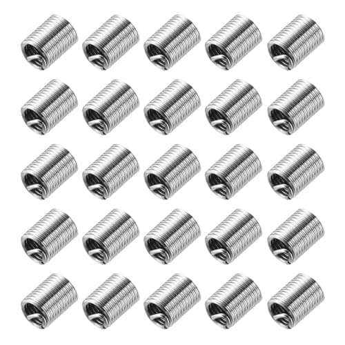 Image of sourcing map 50pcs Wire Thread Inserts M5 x 0.8 2D(10mm) Metric 304 Stainless Steel Helical Type Coiled Thread Repair Kit Wire Screw Threaded Sleeve Sheath for Mechanical Equipment