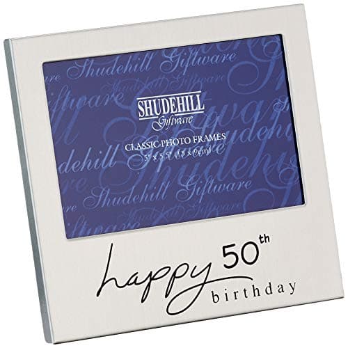 Image of 5" x 3" Happy 50th Birthday Photo Frame Occasion Gift Present 72250, Silver