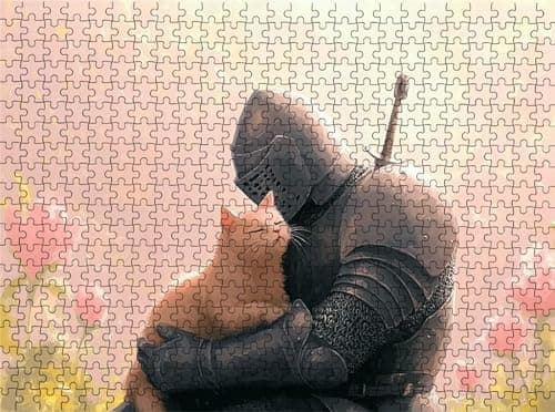 Image of Cat Warrior Puzzle - 5000 Piece Jigsaw Puzzles for Adults - The Back Features Printed Letter Guides - The Pieces fit Together Snugly - Wooden Puzzles for Adults - Gifts Family 61.6 X 41.5 Inch s7h-111