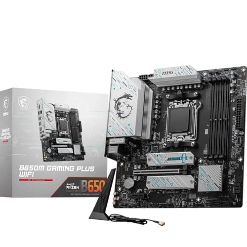 Image of MSI B650M Gaming Plus WiFi Motherboard, mATX - Supports Ryzen 9000, 8000 & 7000 Processors, AM5 - DDR5 Memory Boost 7800+ MHz/OC, PCIe 4.0 x16, M.2 Gen4, Wi-Fi 6E