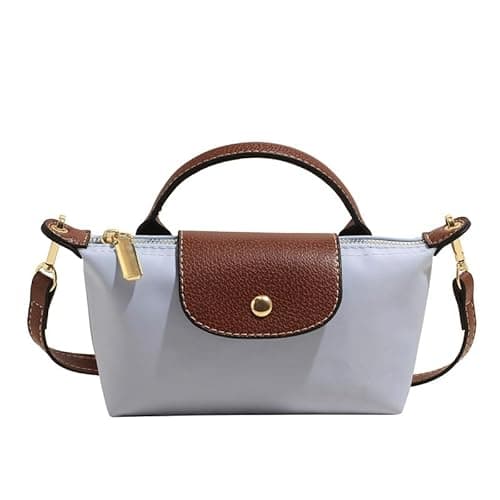 Image of Putextile Women's Mini Nylon Crossbody Bag, Lightweight Waterproof Shoulder Bag with Adjustable Strap, Small Casual Handbag for Daily Commute Shopping Travel (Light blue)