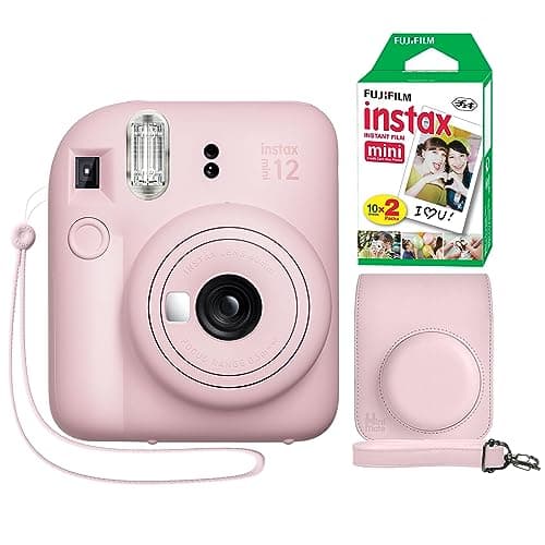 Image of Fujifilm Instax Mini 12 Instant Camera Blossom Pink + Minimate Custom Case + Fuji Instax Film 20 Sheets Twin Pack