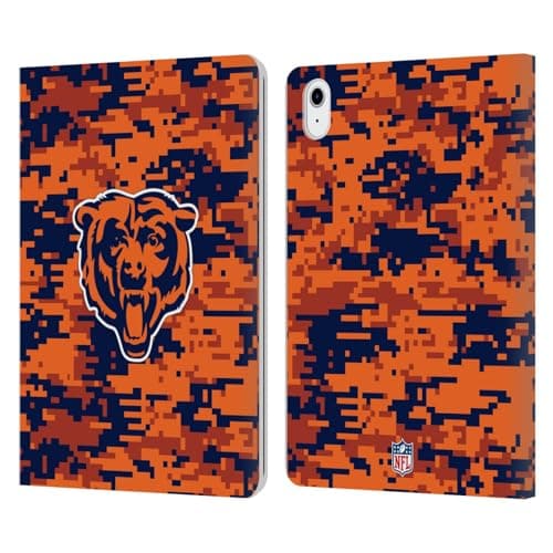 Image of Head Case Designs Officially Licensed NFL Digital Camouflage Chicago Bears Graphics Leather Wallet Case Compatible With Apple iPad Air 11 2020/2022/2024/2025