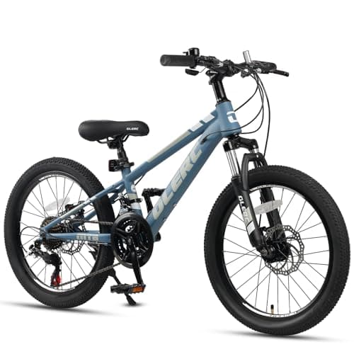 Image of Glerc Skyline kids mountain bike for boys girls, 20 inch bike for 6 7 8 9 10 11 12 years teenagers, 3 or 7 speed bike with front suspension & disc brakes & sturdy frame，Blue