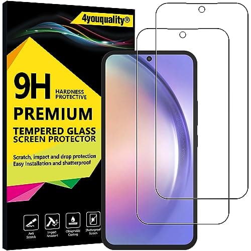 Image of 4youquality Screen Protector for Samsung Galaxy A54 5G & Galaxy S23 FE, Tempered Glass Film, 2-Pack, [LifetimeSupport][Impact-Resistant][Anti-Scratch]