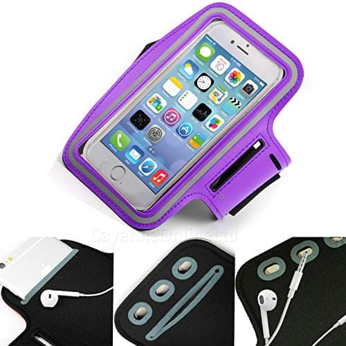 Image of RKVMM Armband Case For iPhone SE 2022/ iPhone SE 2020 / SE 2/7 / 8 for Running, Biking, Hiking, Canoeing, Walking, Horseback Riding and other Sports for iPhone SE 2022/2020 / iPhone 7/8 (Purple)