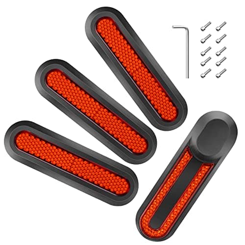 Image of Ainiv 2x Electric Scooter Rear Side Wheel Cover & Reflective Set for Xiaomi M365 1S Essential Pro2- Replacement Spare Parts for E-scooter, Yellow