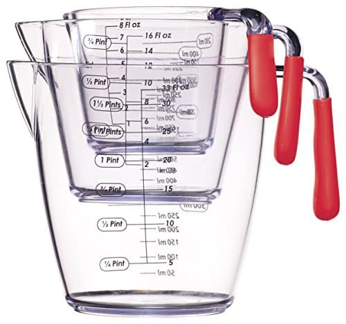 Image of Colourworks CWMJUGSETRED KitchenCraft 3 Piece Measuring Jug Set - Red,18 x 10.4 x 16 cm