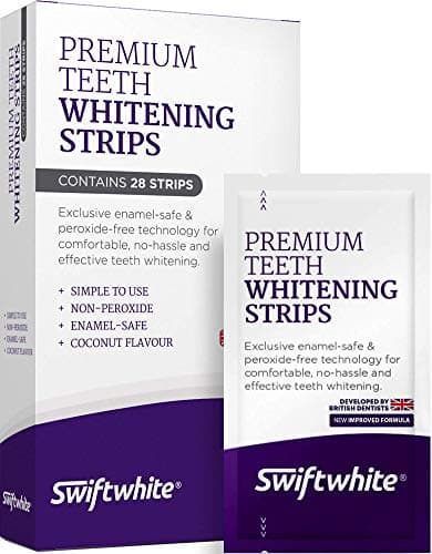 Image of Teeth Whitening Strips by Swiftwhite, Fast Results & No Sensitivity, Peroxide Free Teeth Whitening Kit, 100% Money Back