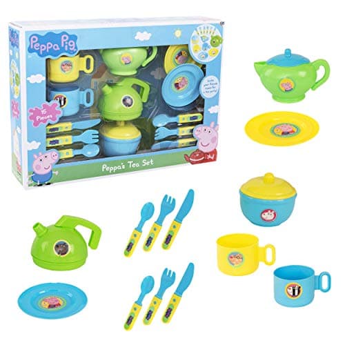 Image of Peppa's Tea Set | Peppa Pig Roleplay | Includes Teapot, Kettle, Sugar Bowl, Cup & Saucers and Cutlery For Ages 3+