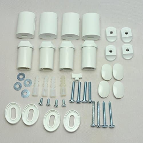 Image of Companyblue White Ellipse Heated Towel Rail Bracket Radiator Brackets Flat or Curved