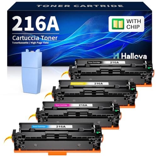 Image of Halloya 216A Toner Cartridges Compatible with HP 216A for Color Laserjet Pro MFP M183fw M182n M182nw M155a M155nw W2410A W2411A W2412A W2413A Printer Toner (with chip,4-Pack)