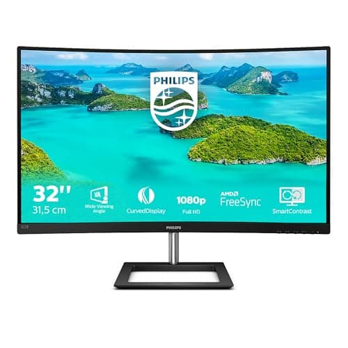 Image of Philips 322E1C - 32 inch FHD Curved Monitor,75Hz, 4ms, VA, AMD FreeSync, Smart Image, Flicker free (1920 x 1080 , 250 cd/m² VGA/HDMI/DP/)