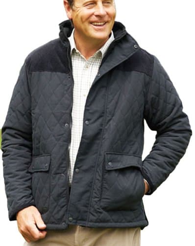 Image of Champion Mens Lewis Country Estate Quilted Fleece Coat - Black - XX-Large
