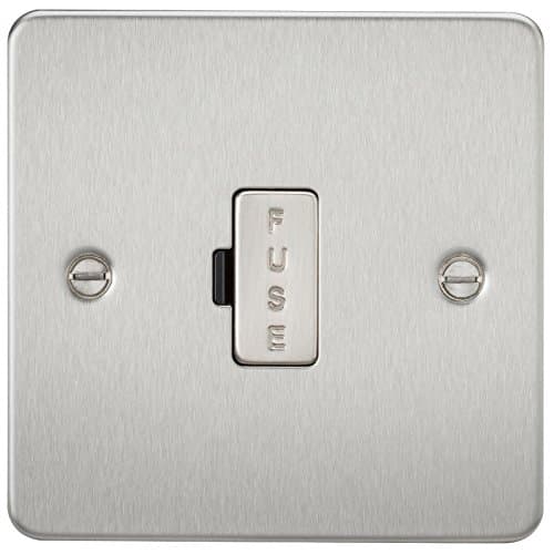 Image of Knightsbridge FP6000BC FPAV6000BC Flat Plate 13A Fused Spur Unit-Brushed Chrome
