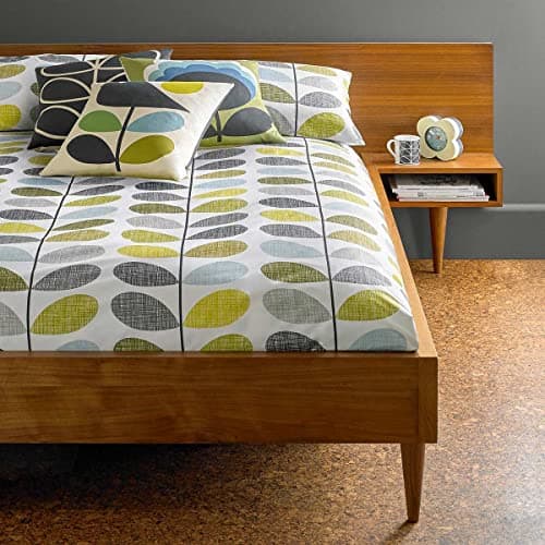 Image of Orla Kiely Scribble Stem Sea Grass / Duck Egg: Double Duvet Cover