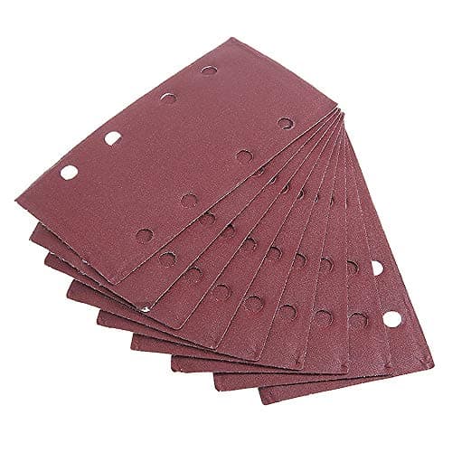 Image of ExcInter 10PCS 93x185mm Sandpaper Sanding Paper 8 Holes Loop Sand Sheet Punched 240 Grits Fit Rectangular Orbital Sander