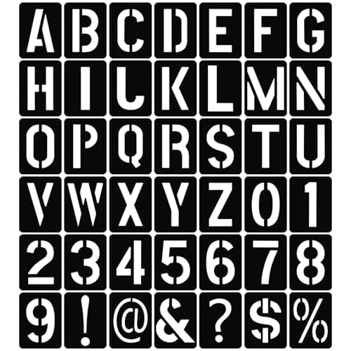 Image of TPTGIAR 42 PCS Letter Stencils Large, 4 Inch Plastic Stencils Letters, Number Stencil for Crafts Reusable, Washable Alphabet Stencil for Art Projects Decoration Painting DIY