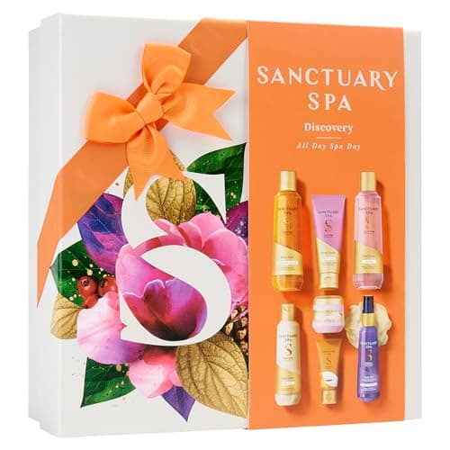 Image of Sanctuary Spa All Day Spa Day Gift Set, Pampering Bath & Body Collection with Body Wash, Scrub, Lotion & More, Mother's Day, Self-Care Kit for Her