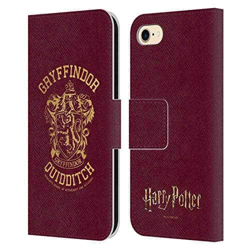 Image of Head Case Designs Officially Licensed Harry Potter Gryffindor Quidditch Deathly Hallows X Leather Book Wallet Case Cover Compatible With Apple iPhone 7/8 / SE 2020 & 2022