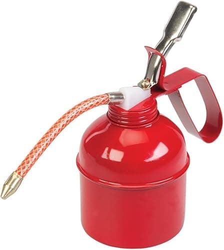 Image of 500ml Red Metal Oil Can Lubrication Flexi Spout Lever Oil Cans Car Oilers T11