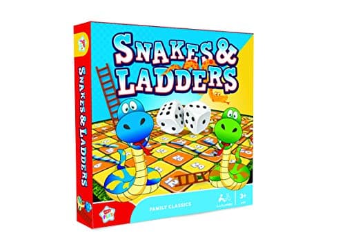 Image of Kids Play Snakes & Ladders Family Classics Board Game 2-6 Players Age 3+