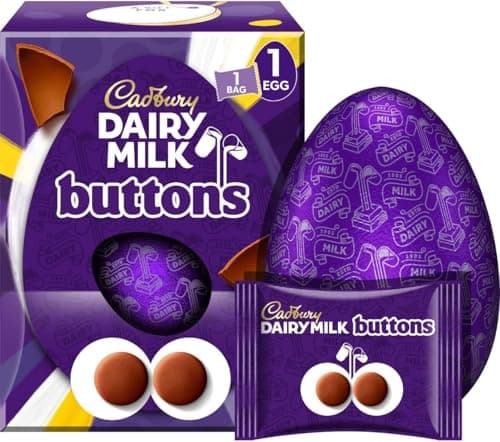 Image of Cadbury Dairy Milk Chocolate Easter Egg Easter Egg Hunt Special Collection Gifts School Buttons Caramel White Chocolate Dark (195g, Dairy Milk Buttons)