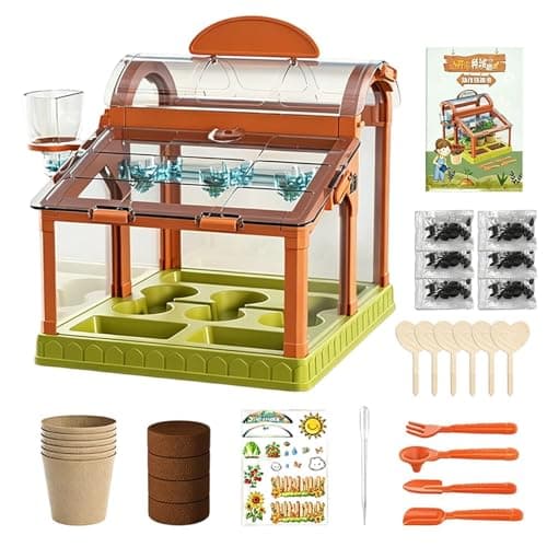Image of Niesel Plant Flower Growing Kit for Kid - Science Toys | Greenhouse Growing Set Terrarium Kit - for Children Boys Girls Indoor Outdoor Classroom Home Farm Nature Flower