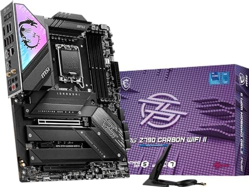 Image of MSI MPG Z790 Carbon WiFi II Gaming Motherboard (Supports Intel 12th/13th/14th Gen Processors, LGA 1700, DDR5, PCIe 5.0, M.2, LAN 2.5Gbps, USB 3.2 Gen2, Wi-FI 7, ATX)