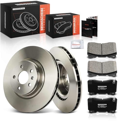 Image of Frankberg Brake Kit incl. 2x Brake Disc + 4x Brake Pad Front Compatible with Model S 5YJS 2012-2024 Model X 5YJX 2015-2024 Replace# 102509900B, 1025099