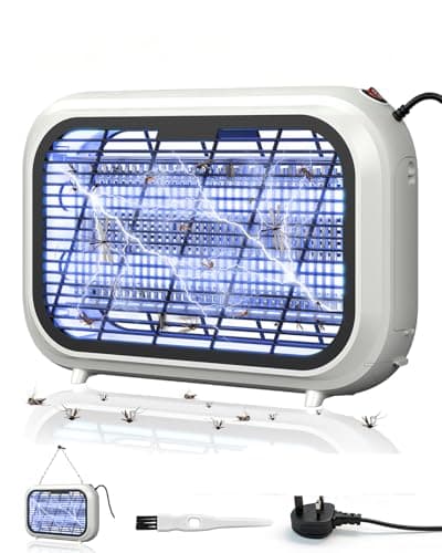 Image of 20W Electronic Fly Zapper Indoor, Fly Killer Lamp with 2 UV Lights, 2500V Dual-Grid Mosquito Zapper Electric, Easy to Clean, UV Mosquito Insect Killer Lamp Catcher for Home, Kitchen, Garden, Yard