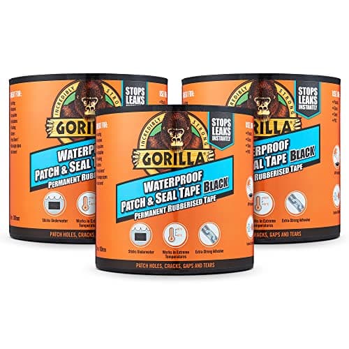 Image of Gorilla Waterproof Patch & Seal Tape Black 3m (3 Pack)