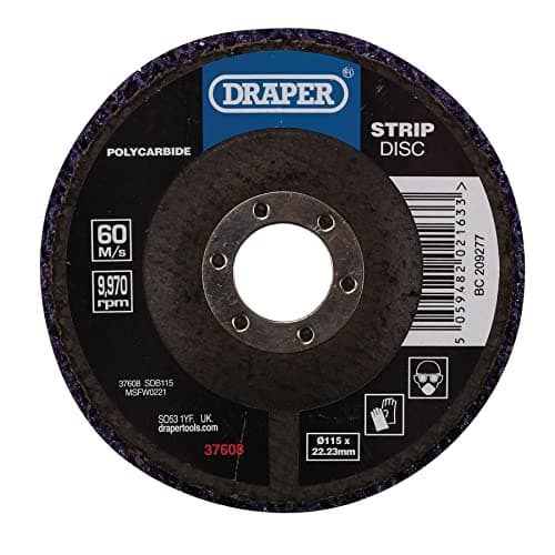 Image of Draper 37608 Purple Polycarbide Strip Disc, 115mm, 22.23mm, 180 Grit