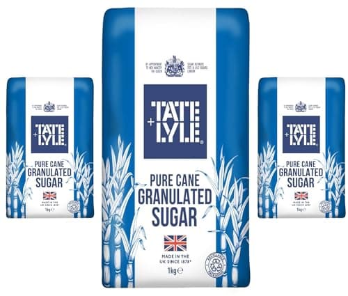 Image of Tate Lyle Pure Cane Granulated Sugar - White - 1kg Bags (PACK OF 3) - Made in UK - T&L