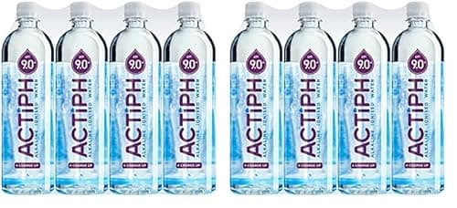 Image of Alkaline Ionised Spring Water pH9+ Purified with Electrolytes Clean and Smooth Taste ACTIPH Water (1L x12) (Pack of 2)