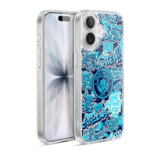 Image of Head Case Designs Officially Licensed Manchester City Man City FC Patterns Graffiti Tags by Murwalls Gel Case [Military Grade Protection] Compatible with Apple iPhone 17 and Compatible with MagSafe
