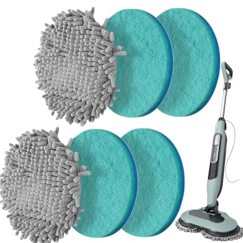 Image of Frescares 6 Packs Steam&Scrub Mop Pads Replacement Power Pads Compatible with Shark,S8201 S8001 S7001 S7201 S7000AMZ S7000 S7005 S7020 S7001C Dirt Grip Scrub Adsorb Washable Pad