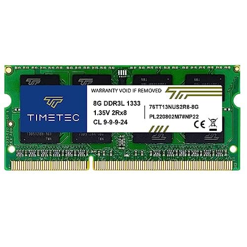 Image of Timetec 8GB DDR3L 1333MHz PC3-10600 Non-ECC Unbuffered 1.35V CL9 2Rx8 Dual Rank 204 Pin SODIMM Laptop Notebook PC Computer Memory RAM Module Upgrade (8GB)