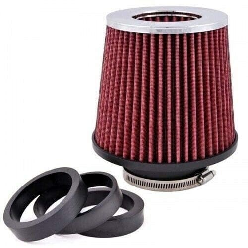 Image of flexzon Universal Car Sport Cone Red Air Filter Cone Induction Kit High Power 150 mm