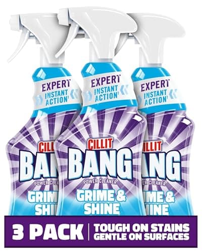 Image of Cillit Bang Professional Grime & Shine Spray, Suitable for Cleaning Outdoor and Indoor Surfaces, Size: 750ml (Pack of 3)