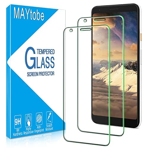 Image of MAYtobe [2 Pack Screen Protector For Google Pixel 3a XL Tempered Glass, Case Friendly, 9H Hardness, Bubble Free, Anti Scratch, Ultra Resistant, Easy To Install