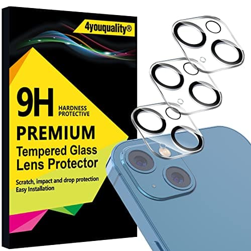 Image of 4youquality [3-Pack Camera Lens Protector for iPhone 13 (6.1-inch) & iPhone 13 mini (5.4-inch), 9H Tempered Glass, [LifetimeSupport][Case-Friendly][Anti-Scratch][Does Not Affect Night Shots]