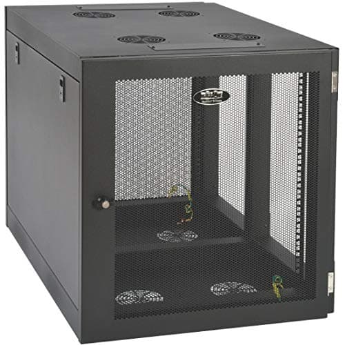 Image of Eaton Tripp Lite SmartRack 12U Heavy-Duty Low-Profile Server-Depth Side-Mount Wall-Mount Small Rack Enclosure (Black) (SRW12UHD)