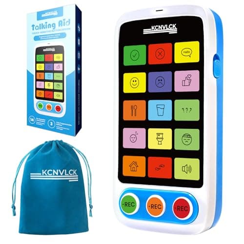 Image of KCNVLCK AAC Communication Device for Kids, Toy Phone Design Communication Board, Touch Sensitive Speech Therapy Toys for Autistic Children